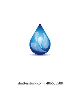 Water Drop Icon - Isolated On White Background. Vector Illustration, Graphic Design. For Web, Websites, Print Material