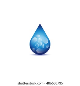 Water Drop Icon - Isolated On White Background. Vector Illustration, Graphic Design. For Web, Websites, Print Material 