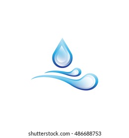 Water Drop Icon - Isolated On White Background. Vector Illustration, Graphic Design. For Web, Websites, Print Material 