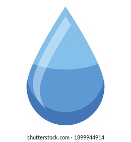 Water drop icon. Isometric of water drop vector icon for web design isolated on white background
