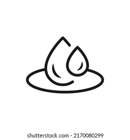 Estilo de línea de icono de caída de agua aislado en fondo blanco. Ilustración del vector