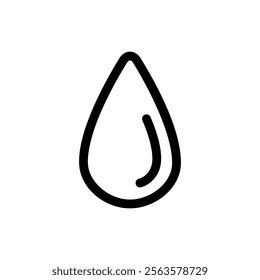 Water Drop Icon Line Style Design Web and Mobile Vector Illustration.