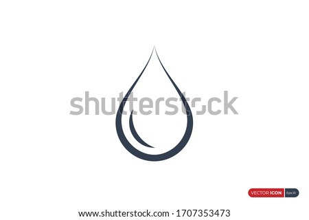 Water Drop Icon Linear Style isolated on White Background. Usable for Business, Science, Healthcare, Medical and Nature Logos. Flat Vector Icon Design Template Element.