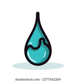 Icono de gota de agua. Caída líquida aislada. Ilustración vectorial.