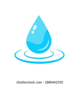 Water drop icon with liquid splash isolated on white background vector illustration.