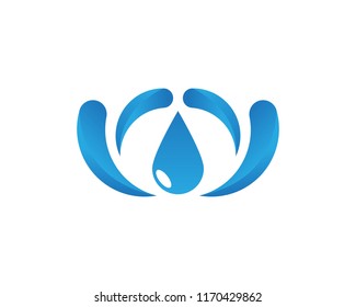 Water drop icon logo design vector template