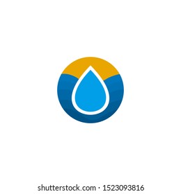Water drop icon logo design illustration template