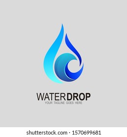 Water drop icon, Water drop Logo design vector template. Wave concept. Aqua droplet Logotype idea