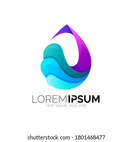 Water drop icon, Water drop Logo design vector template. Wave concept. Aqua droplet Logotype idea
