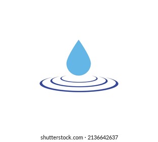 Plantilla vectorial de diseño de logotipo de icono de caída de agua