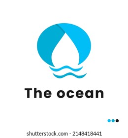 Logo-Design des Wassertropfens mit frischer und erfrischender Wasserform