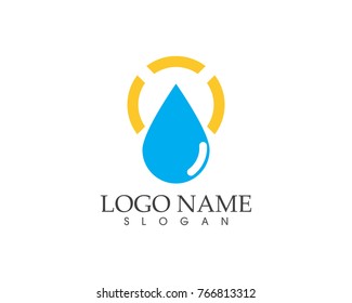 Water drop icon logo design template