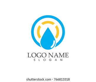 Water drop icon logo design template