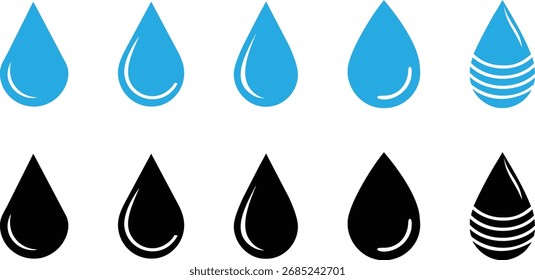 Icono de la gota de agua, Ilustración vectorial de la forma del logotipo de la gota de agua