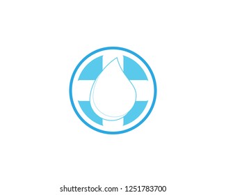 Water drop icon logo template