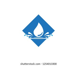 Water drop icon logo template