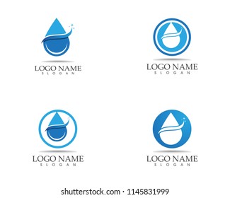 Water drop icon logo vector template
