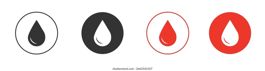 Water drop icon for logo, vector sign symbol for design