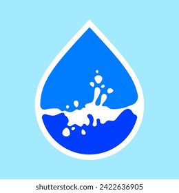 Water drop icon , milk wave symbol, can be used for logo or brand name or package design, vector illustration.