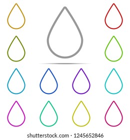 water drop icon in multi color. Simple outline vector of web, minimalistic set for UI and UX, website or mobile application