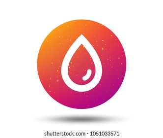 Water drop icon. Natural aqua symbol. Circle button with Soft color gradient background. Vector