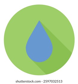 Water drop icon on a circular background, symbolizing purity.