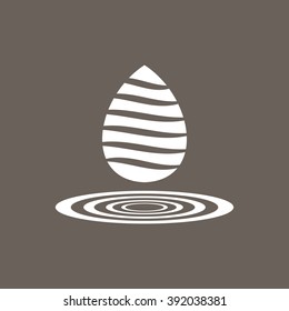 Water Drop Icon on Dark Gray Color. Eps-10.