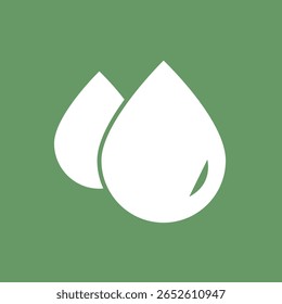 Water Drop Icon on green background. EPS10
