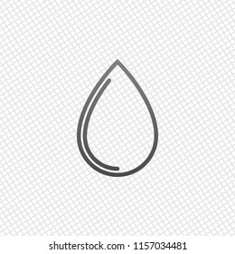 water drop icon. On grid background