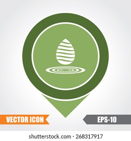 Water Drop Icon On Map Pointer. Eps.-10.