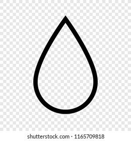 Water drop icon on transparent background