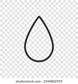 Water drop icon on transparent grid