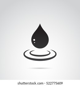 Water drop icon on white background. Vector art.