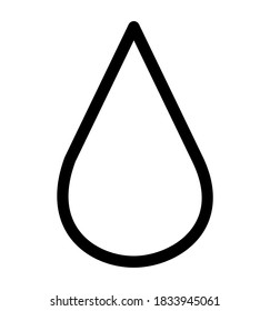 Icono de gota de agua. Ilustración del vector de contorno aislada en fondo blanco.