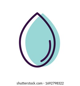water drop icon over white background, line color style, vector illustration