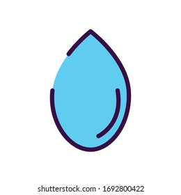 water drop icon over white background, line color style, vector illustration