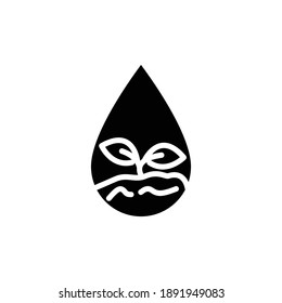 Water drop icon with plant. Plant symbol. caring for plants. simple design editable. Design template vector