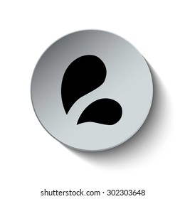 Water drop icon. Rain drop icon. Button. Vector illustration