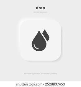 Icono de gota de agua. Símbolo de gotas de agua o lluvia. Signo de caída de sangre o aceite. Ilustración vectorial eps10.