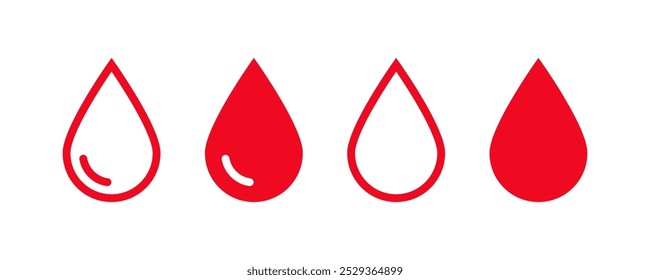 Water drop icon. Water or rain drops symbol. Blood or oil drop sign. Vector illustration eps10.