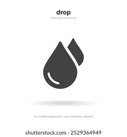 Water drop icon. Water or rain drops symbol. Blood or oil drop sign. Vector illustration eps10.