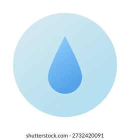 Water drop icon. Rain and rainfall. Sky and weather design element. Round Isolated vector illustration.