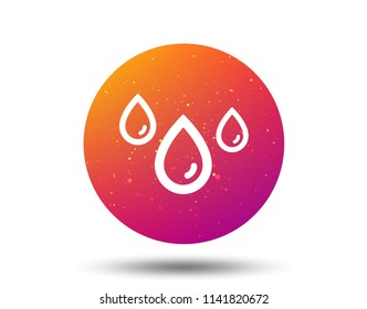 Water drop icon. Rainy weather symbol. Circle button with Soft color gradient background. Vector