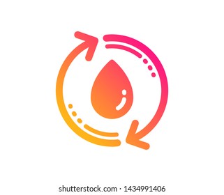 Water drop icon. Recycle clean aqua sign. Refill liquid symbol. Classic flat style. Gradient refill water icon. Vector