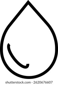 Icono de gota de agua que representa la pureza, la hidratación, la naturaleza y los Elementos líquidos.