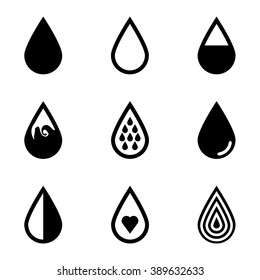 Water drop icon set