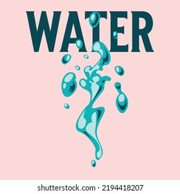 Water drop icon set. Blue spray