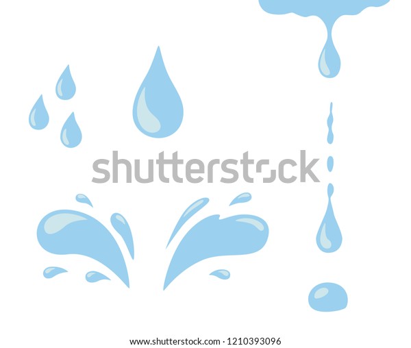 水滴アイコンセット 青いスプレー 涙 のベクター画像素材 ロイヤリティフリー
