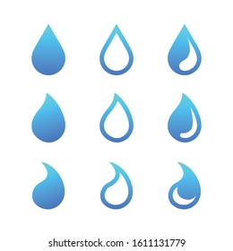 Water drop icon set design vector template