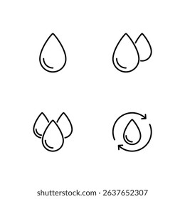 Water drop icon set. Water Droplet icon.